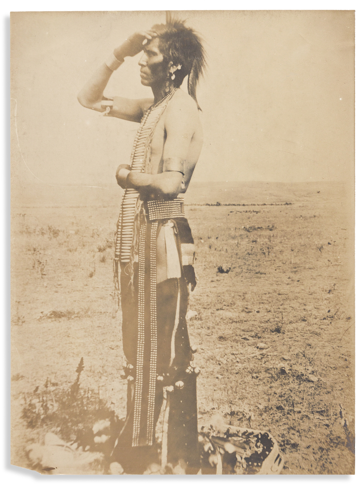 (AMERICAN INDIANS--PHOTOGRAPHS.) S.W. Ormsby. Group of 9 Indian portraits and views, including his famous Peace.